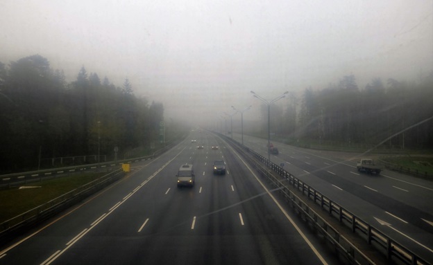 Минское шоссе на пути от развязки на Крекшино и Жаворонки к развязке на Голицыно и Алабино