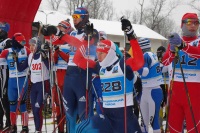 На старте Манжосовской лыжни в 2014 году